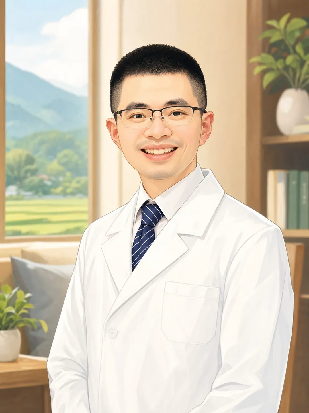 張元傑醫師卡通風格形象照